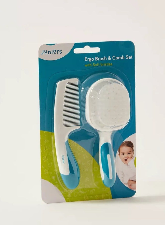 JUNIORS Ergo 2 Piece Hair Brush And Comb Set
